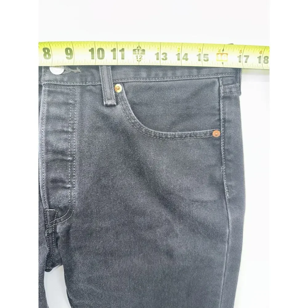 LEVIS 501 Original Fit Straight Leg Button Fly Mens Cotton Jeans Black 33x34